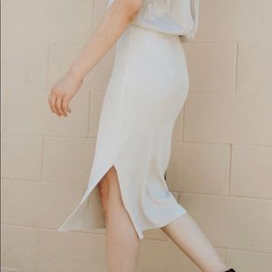 Grey Midi Knit Skirt